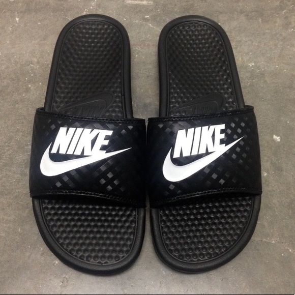 nike benassi slides just do it print